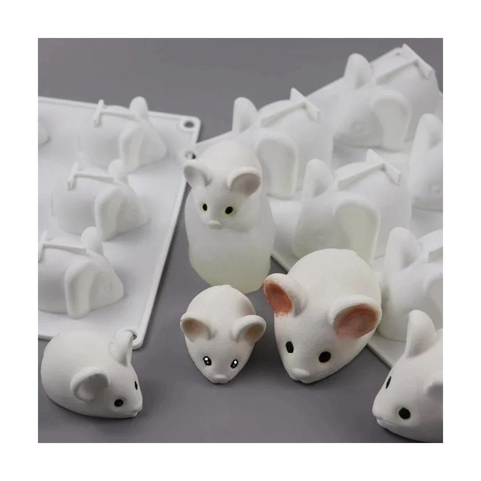 Bunny Cake Mold - 1 個かわいい形状マウス型ムースケーキデザートベーキングチョコレートシリコーン型キッチンフォンダンケーキデコレーションツール