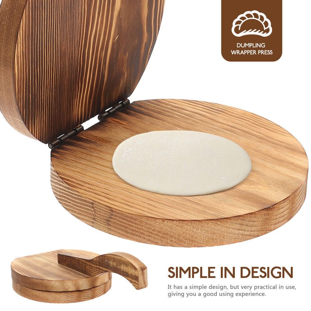 Dumpling Press Set - DIY木製餃子皮プレス機、ペストリーツール、キッチンベーキングアクセサリー、生地プレス機、丸型チャパティプレス機、家庭用