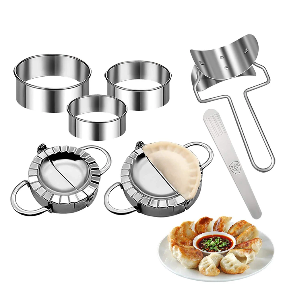 Dumpling Press Set - ステンレス鋼餃子型餃子メーカーラビオリエンパナーダメーカー金属餃子餃子生地プレス金型キッチンアクセサリー
