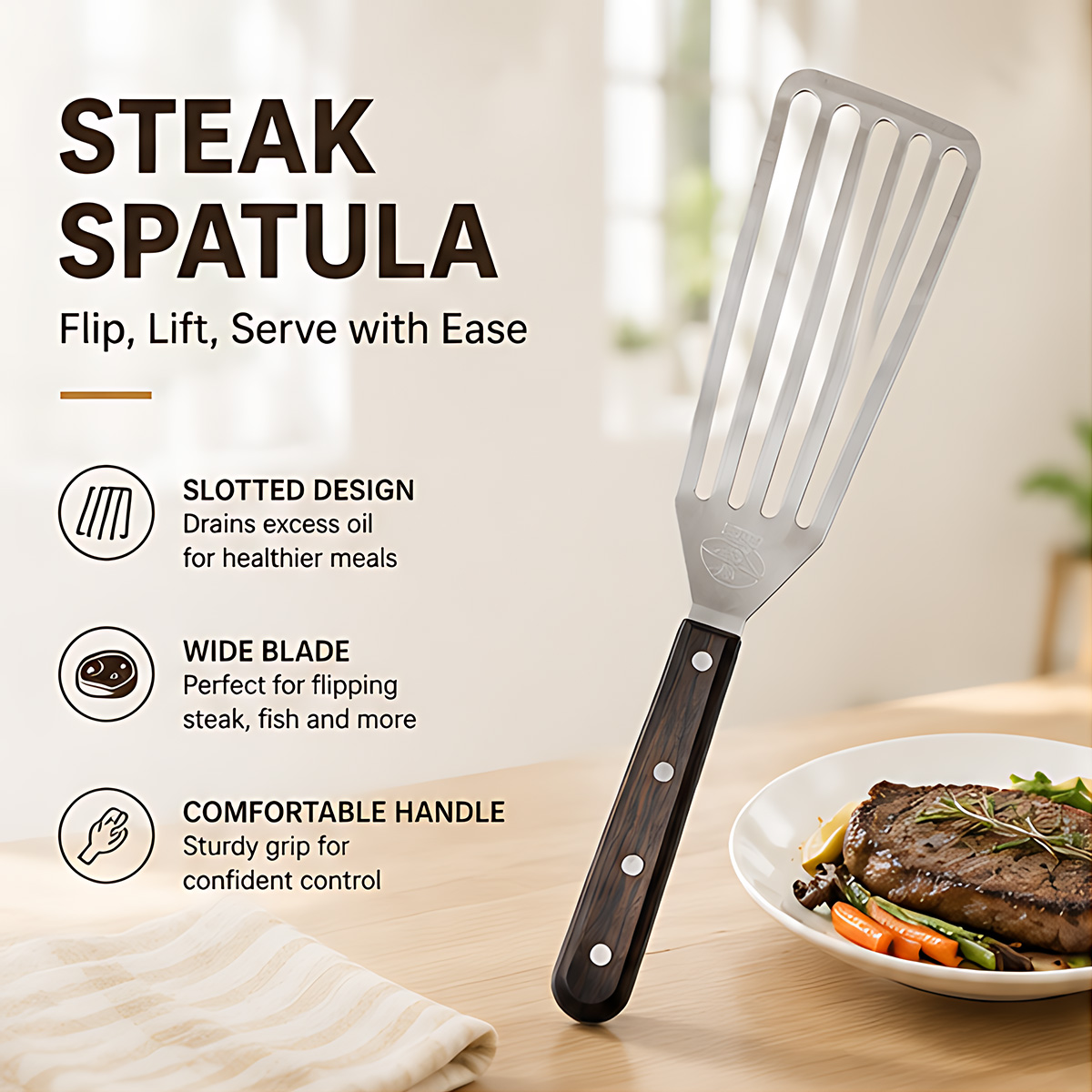 魚用スパチュラ、ステンレス製金属スパチュラ、調理、反転、回転 - Okonomiyaki Spatula のレビューと価格