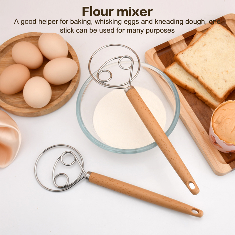 10インチのステンレス製生地泡立て器、木製ハンドル付き、ベー - Danish Pancake Pan のレビューと価格