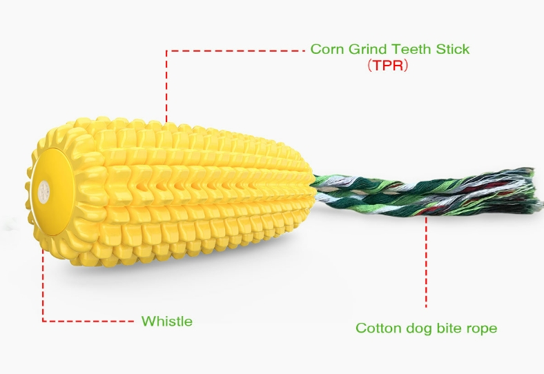 人気の耐久性のあるゴム製コーンドッグトイ、噛みつき防止ベント - Corn Dog Stick のレビューと価格