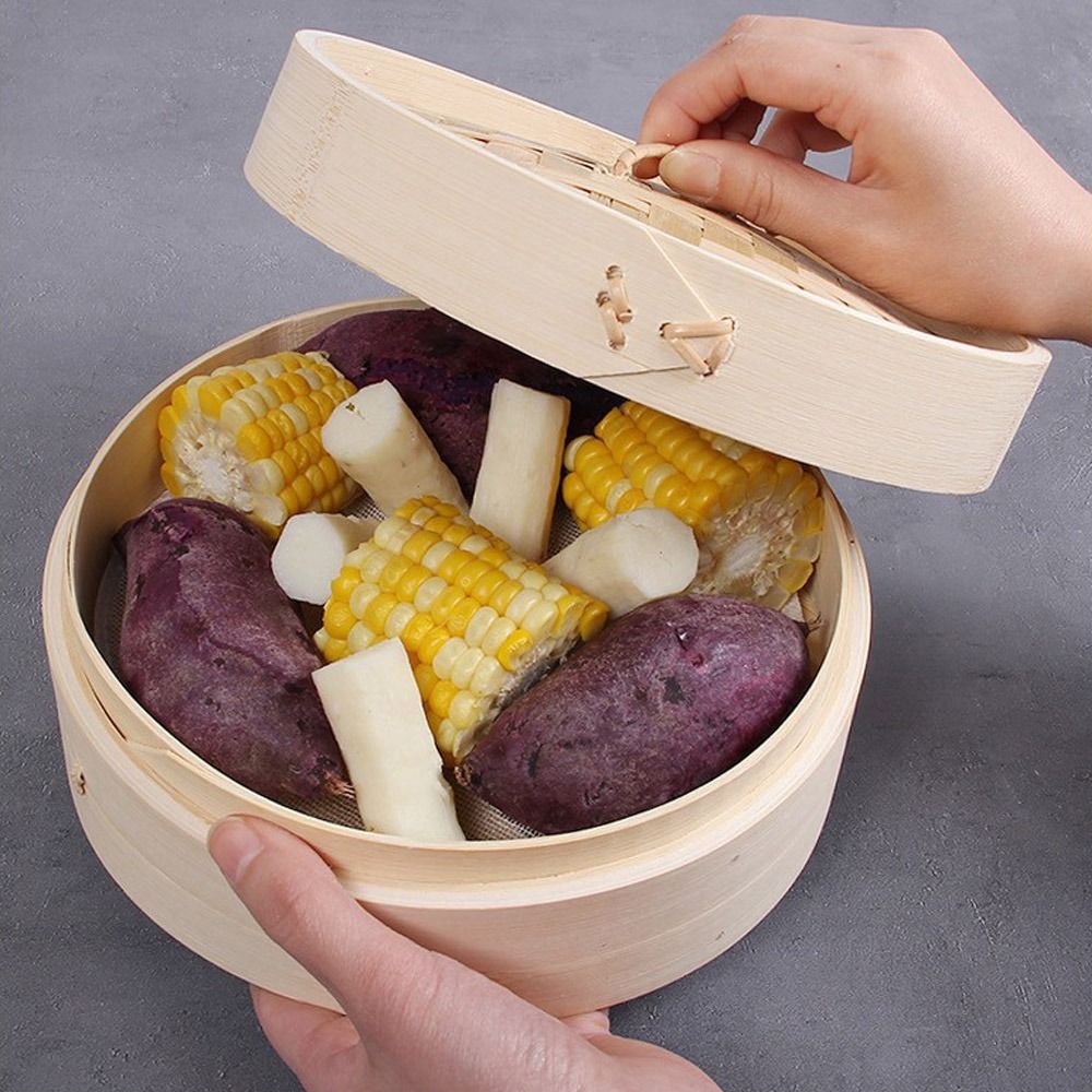 中華蒸し器、蓋付き竹製蒸し器、包子蒸し器、点心蒸し器、野菜ス - Bao Steamer Bamboo のレビューと価格