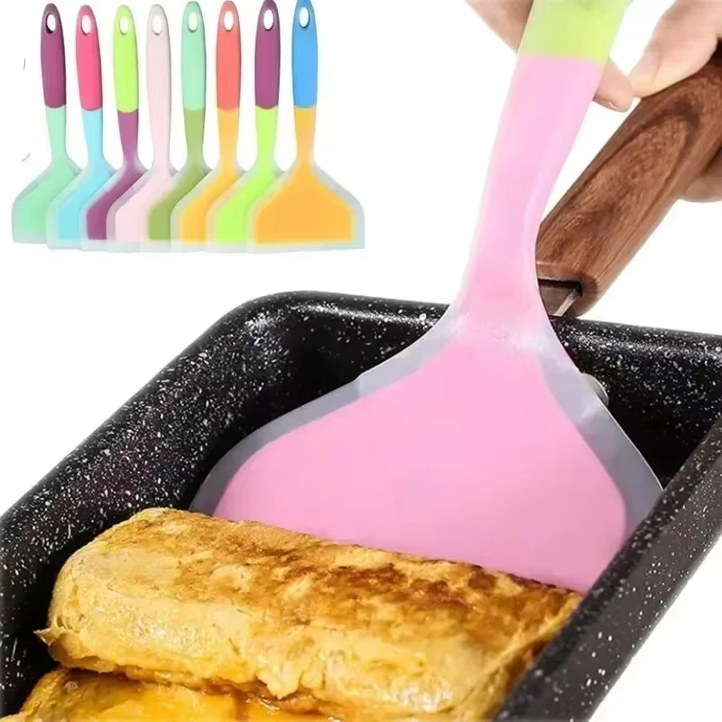 ランダムカラーパンケーキヘラシリコーン高温耐性牛肉肉卵キッチ - Okonomiyaki Spatula のレビューと価格