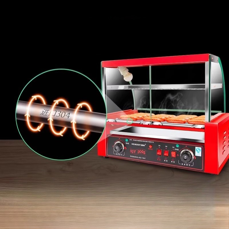 業務用7本焼きソーセージグリルマシン 1050W デュアル温 - Hot Dog Press のレビューと価格