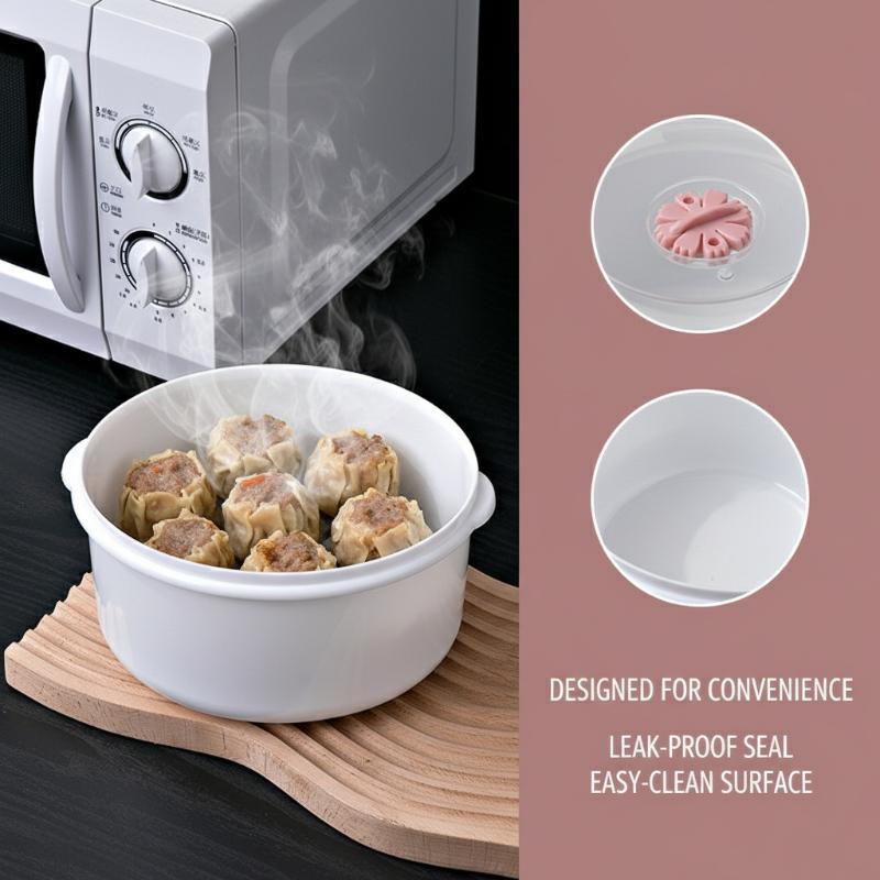 電子レンジ用炊飯器＆蒸し器ボックス、蓋付き加熱式スープポット - Bao Steamer Bamboo のレビューと価格